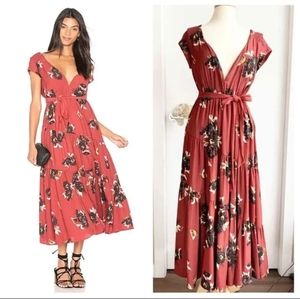 Free People "All I Got" Printed Maxi Dress (size 4)